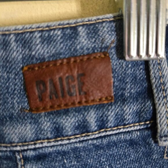 Paige Wide Leg Cropped Mid Wash High Rise Jeans Size 27 - Picture 4 of 6